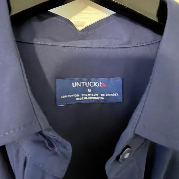 UNTUCKit Dark Blue Long Sleeve Dress - Picture 2 of 3